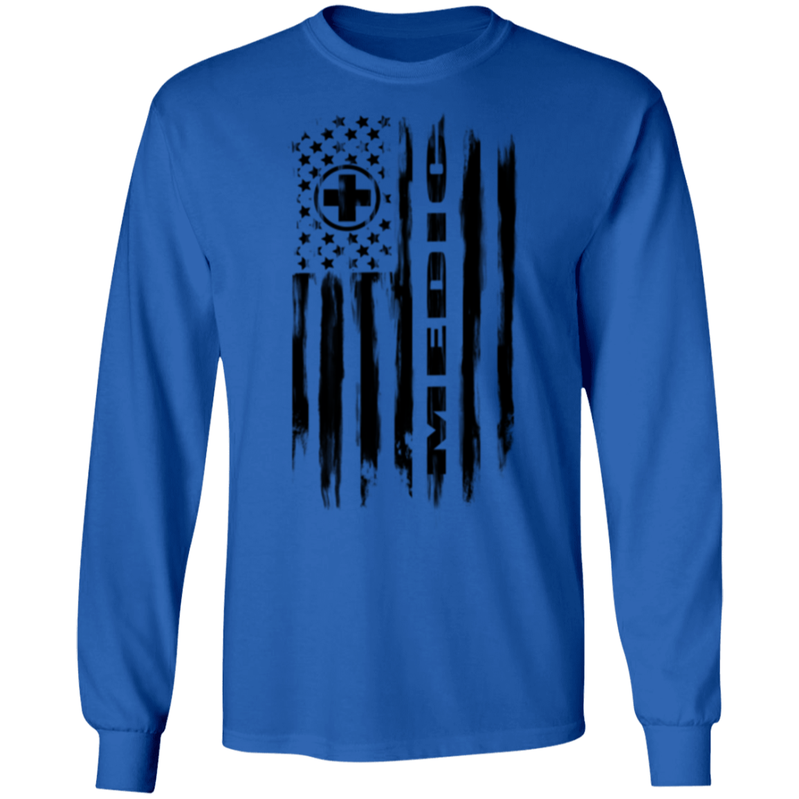 Medic Ambulance Nurse Hospital American Flag Long Sleeve T-Shirt