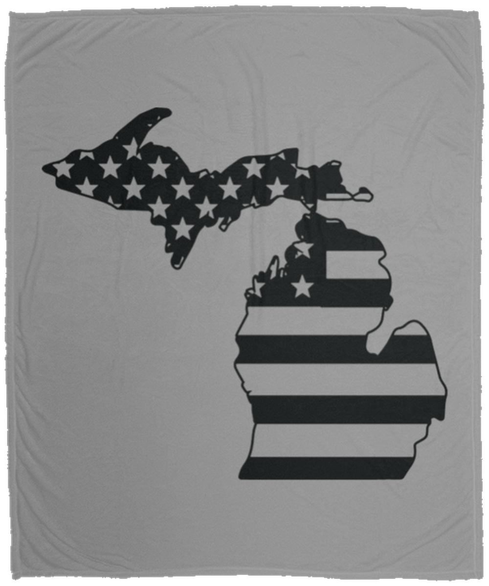 Michigan American Flag State Fleece Blanket - 50x60