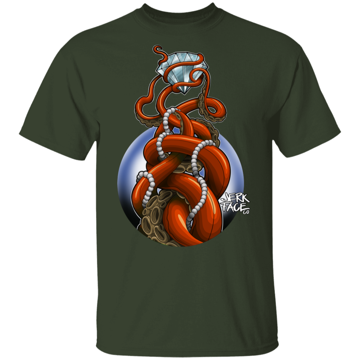 Octopus and Diamond Treasure Saltwater Shipwreck T-Shirt