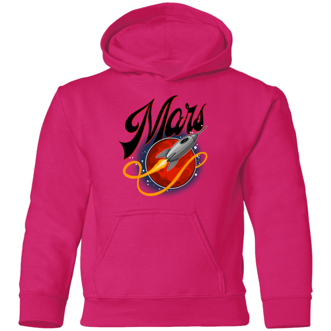 Youth Space Mars Space Ship Old Style Pullover Hoodie