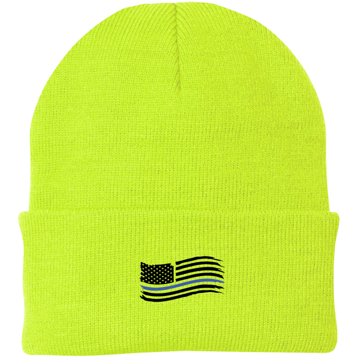 Thin Blue Line American Flag Pro Police Beanie Cap