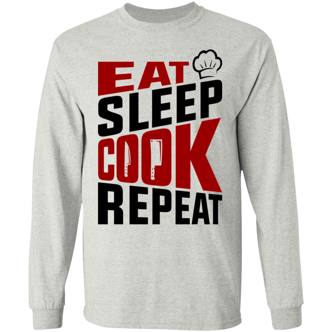 Eat Sleep Cook Repeat Cooking Long Sleeve T-Shirt