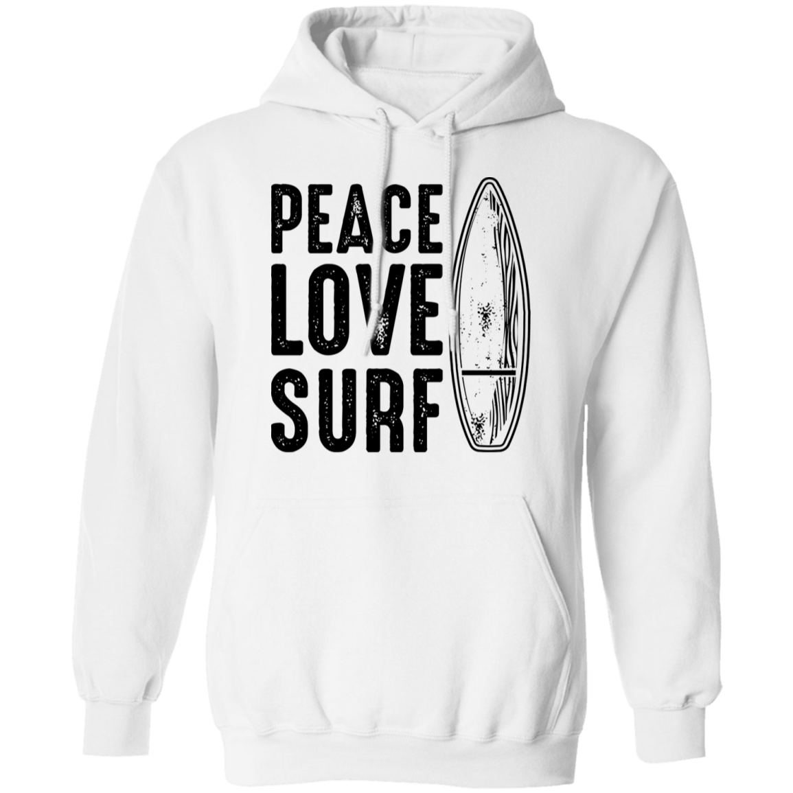 Peace Love Surf Ocean Beach Pullover Hoodie
