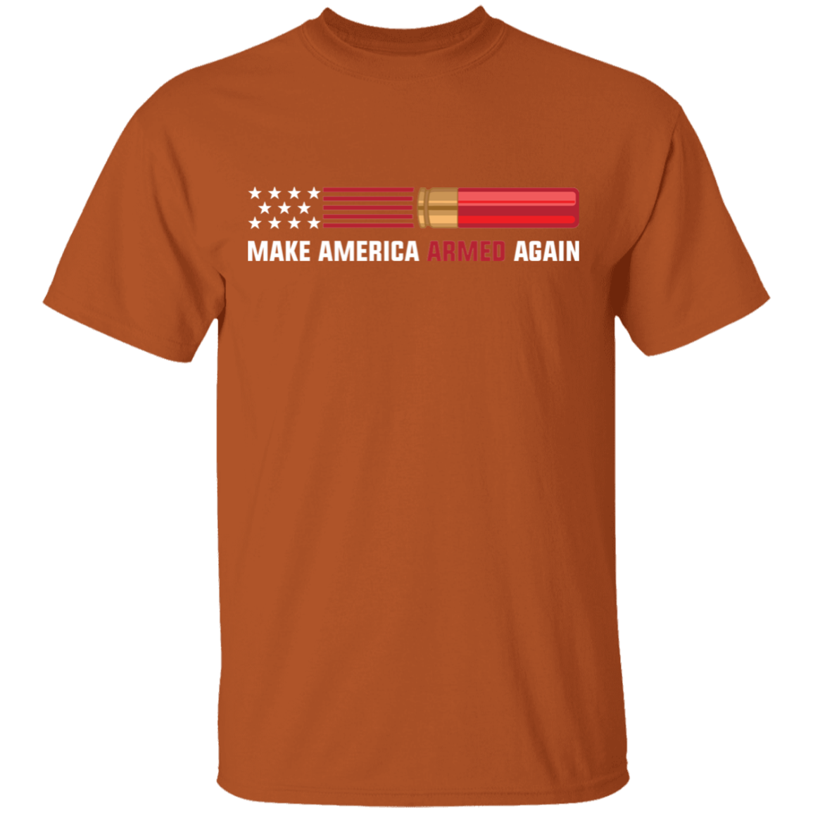 12 Gauge Make American Armed Again Bullet American Flag USA T-Shirt