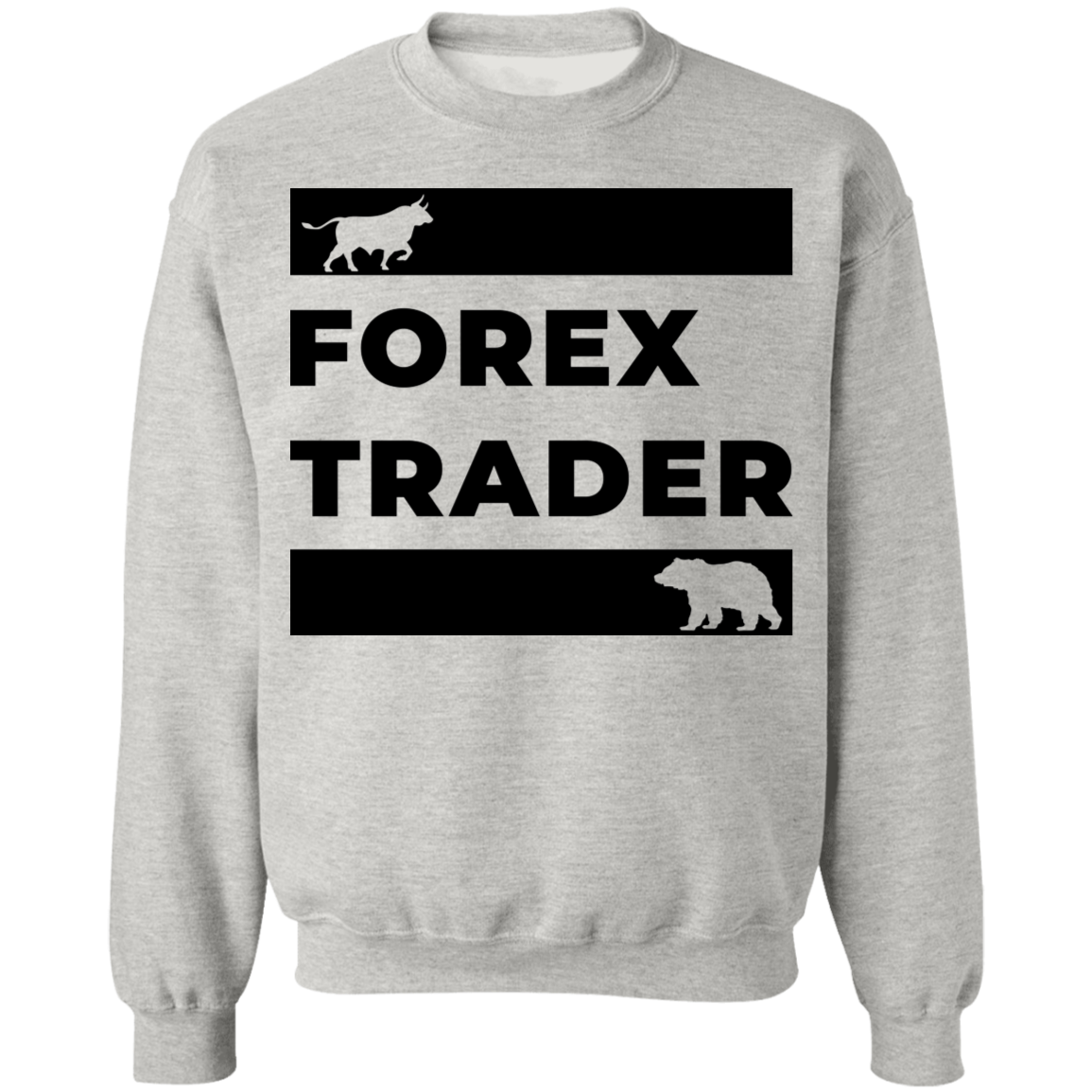 Forex Trader Bull Bear Technical Analysis Crewneck Sweatshirt