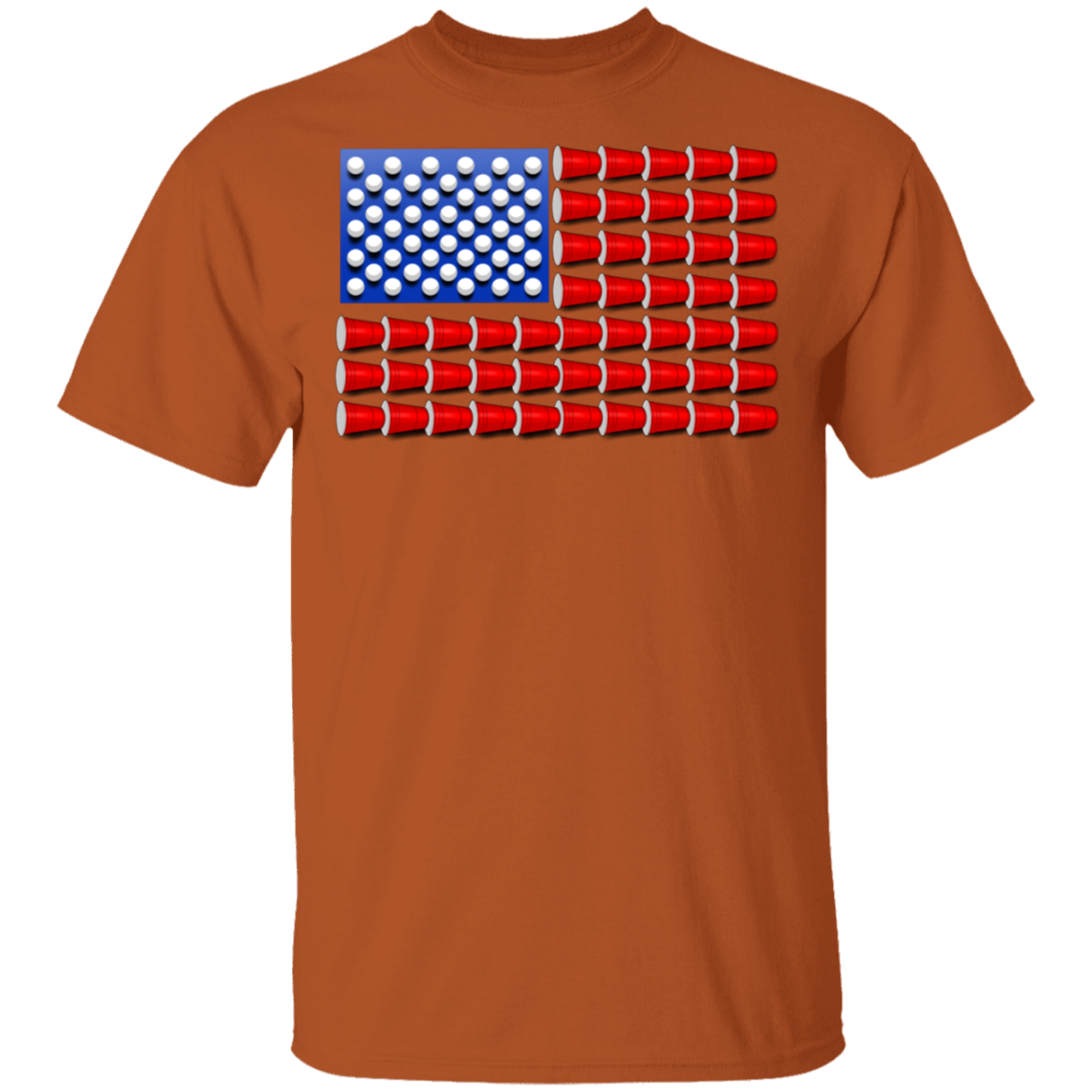Beer Pong Red Cup American Flag T-Shirt