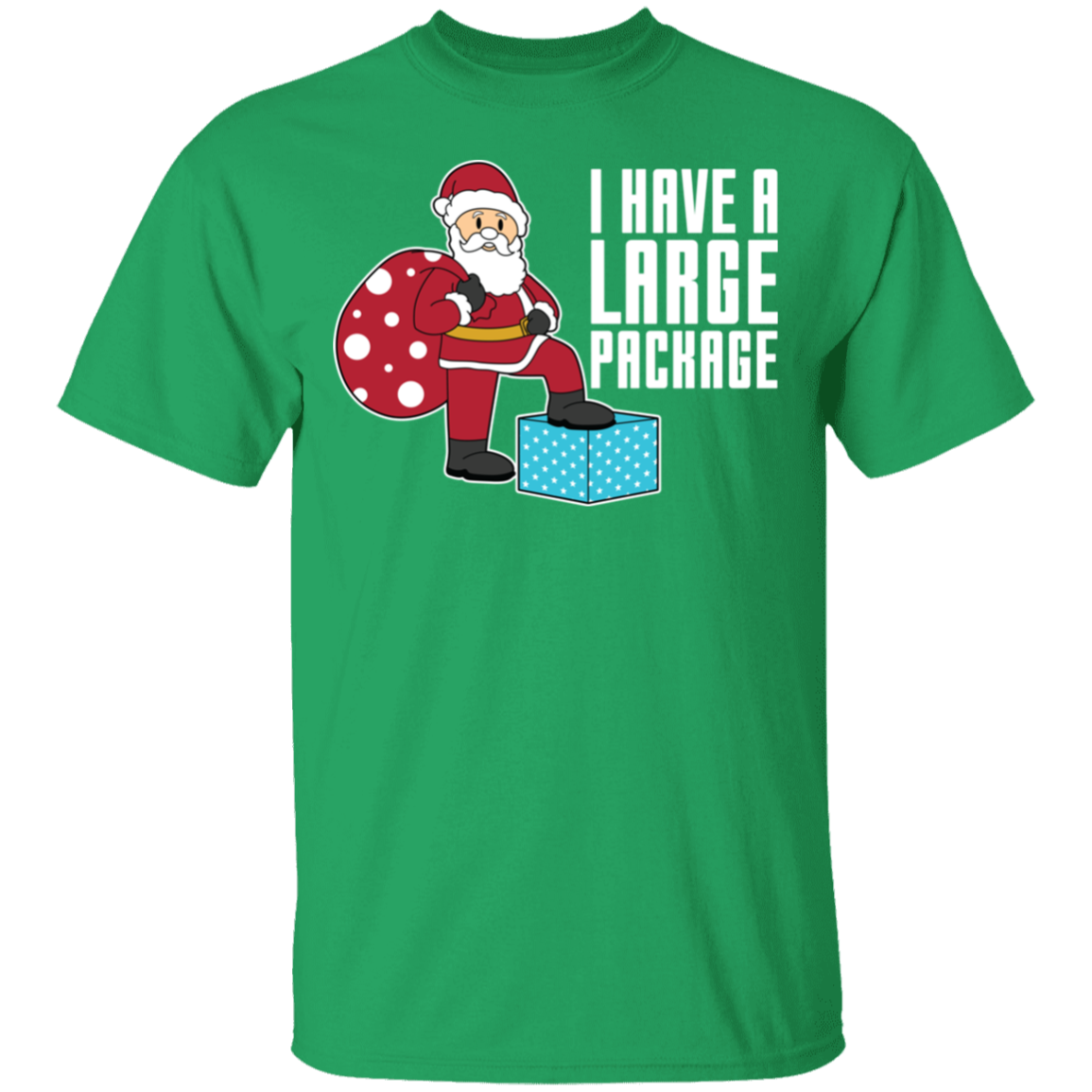 Funny Santa I Have A Large Package Christmas T-Shirt