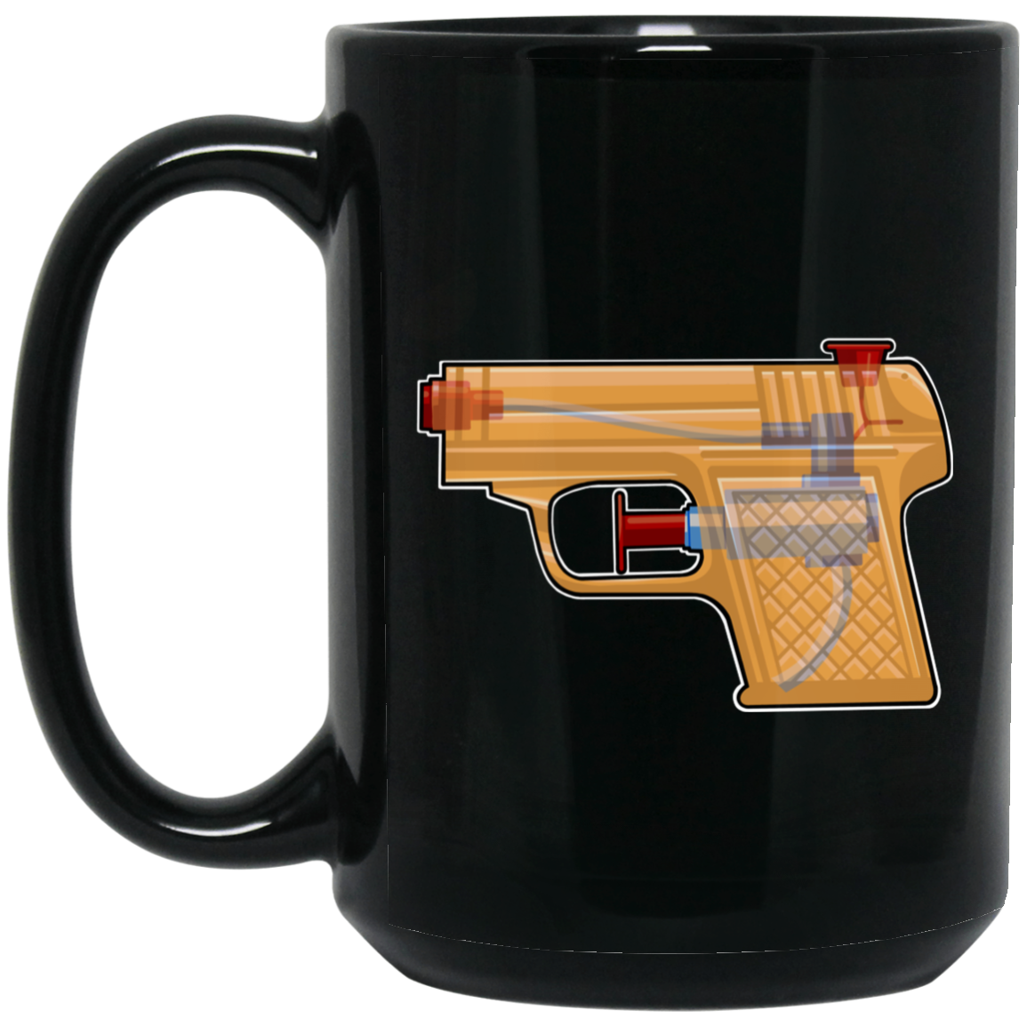 Squirt Gun 15 oz. Black Coffee Mug