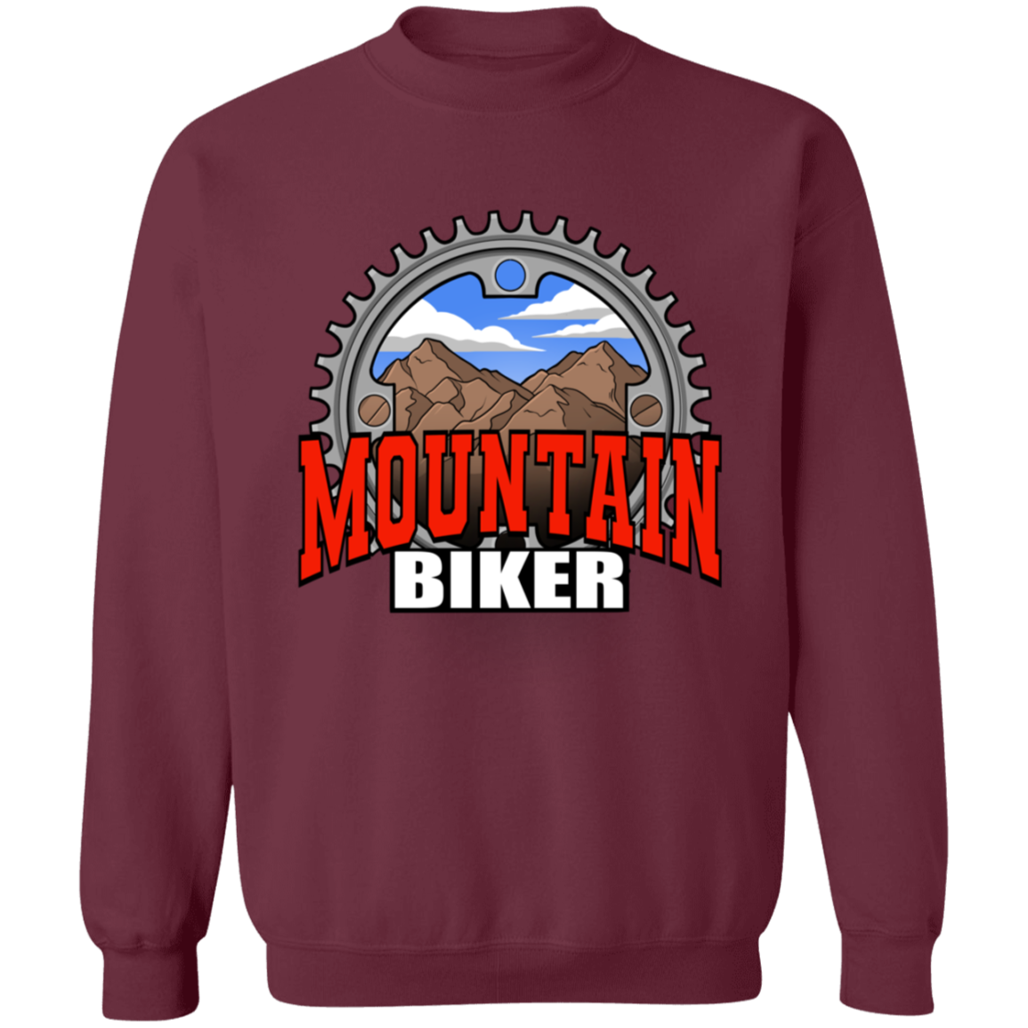 Mountain Biker Scenery Crewneck Sweatshirt
