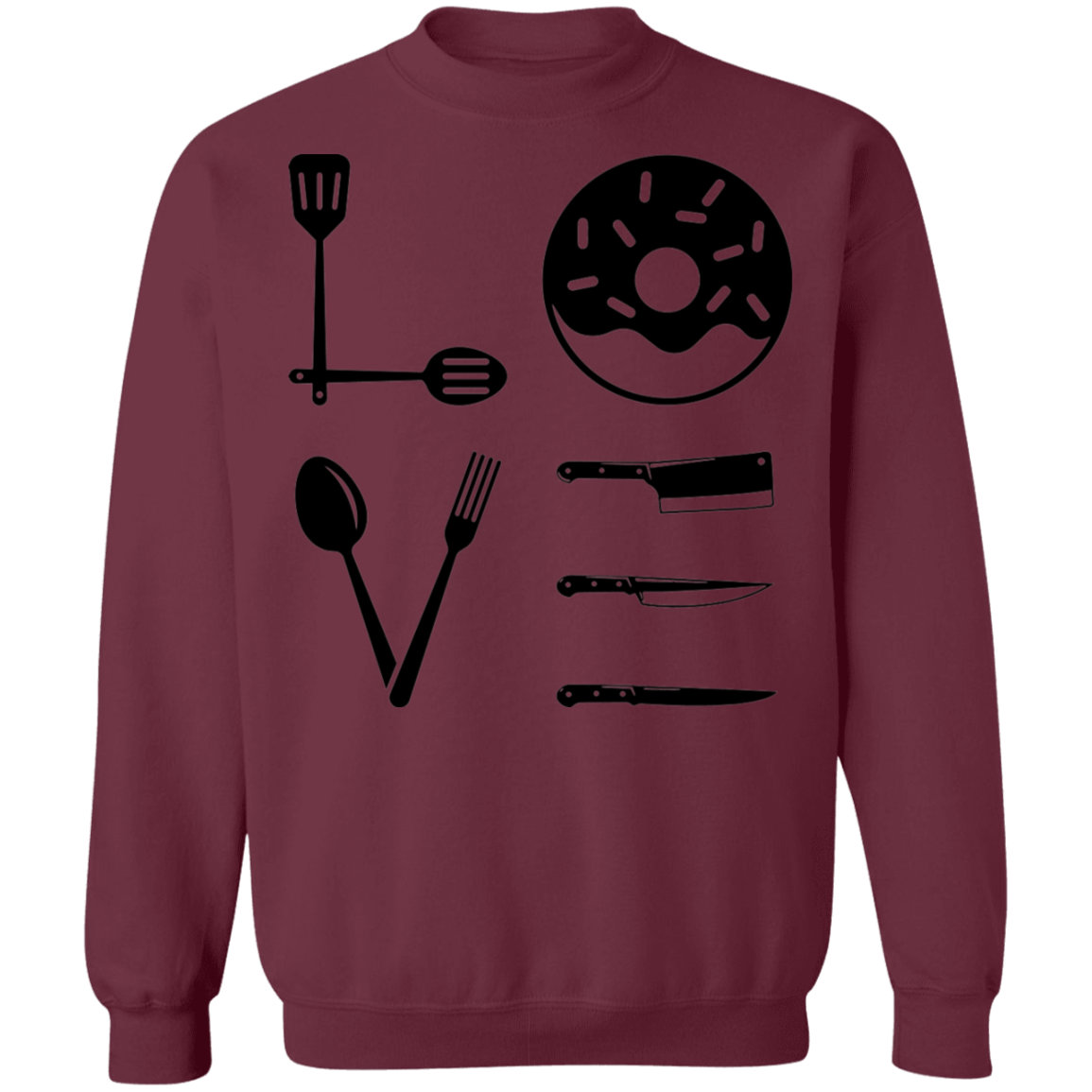 Love Food Cooking Chef Crewneck Sweatshirt