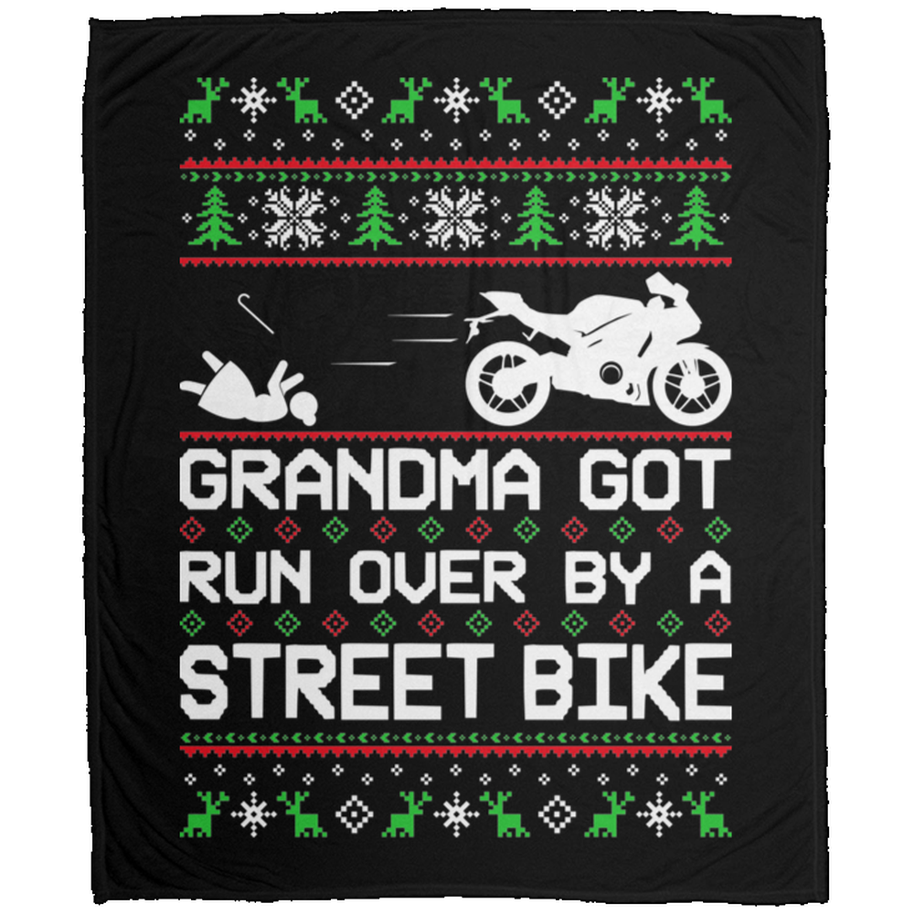 Wheel Spin Addict Christmas Motorcycle Street Bike Fleece Blanket - 50x60