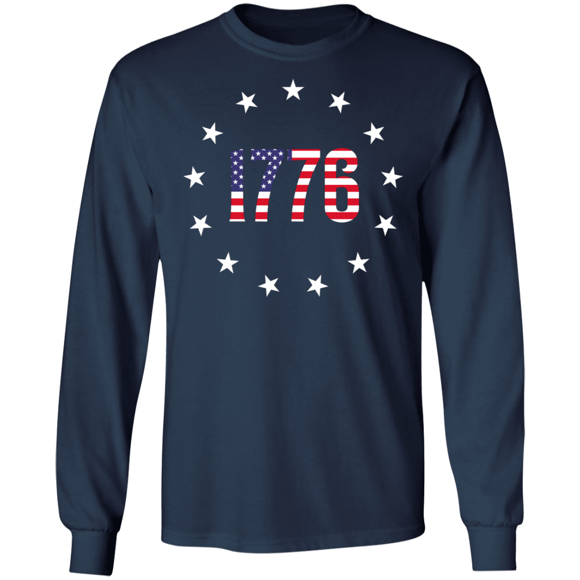 1776 Betsy Ross American Flag Long Sleeve T-Shirt