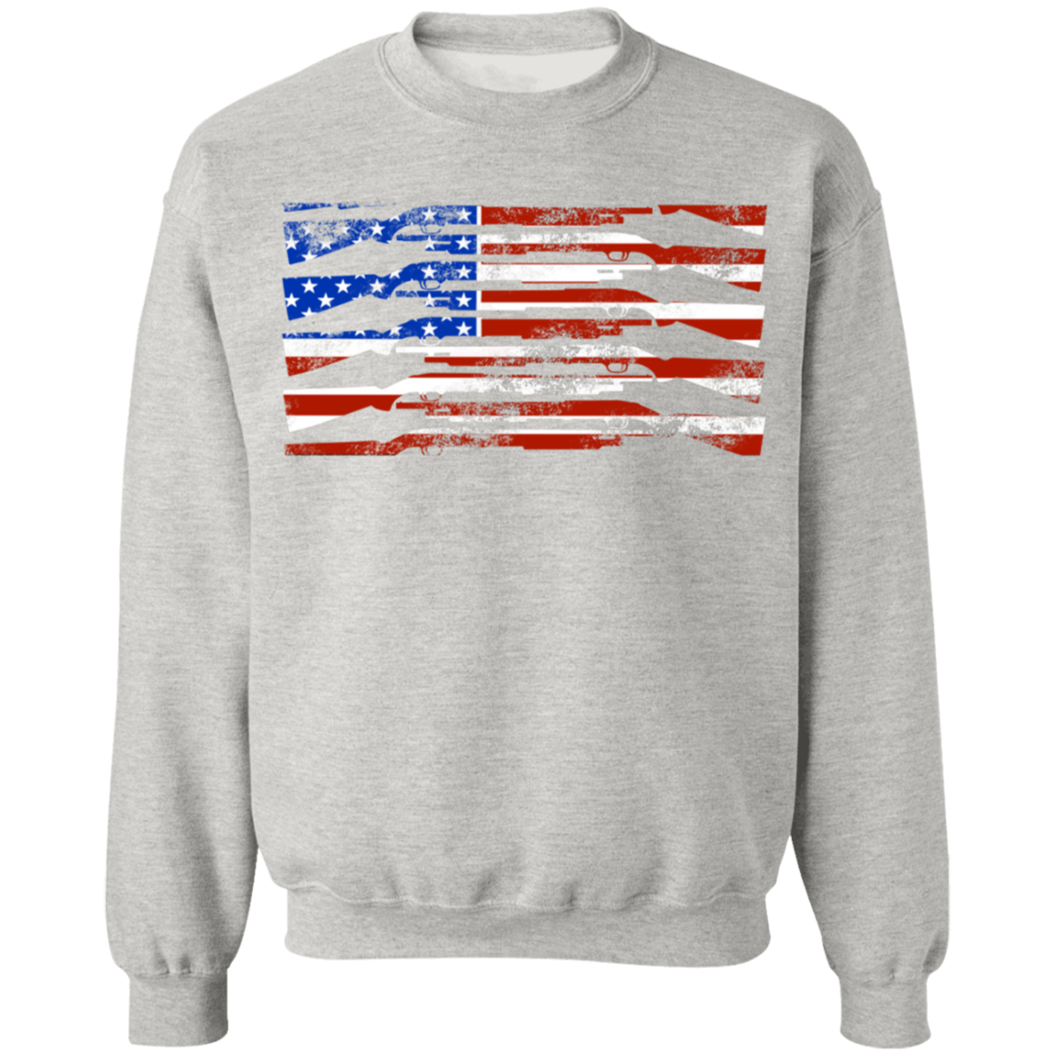 Shotgun Firearm American Flag Crewneck Sweatshirt