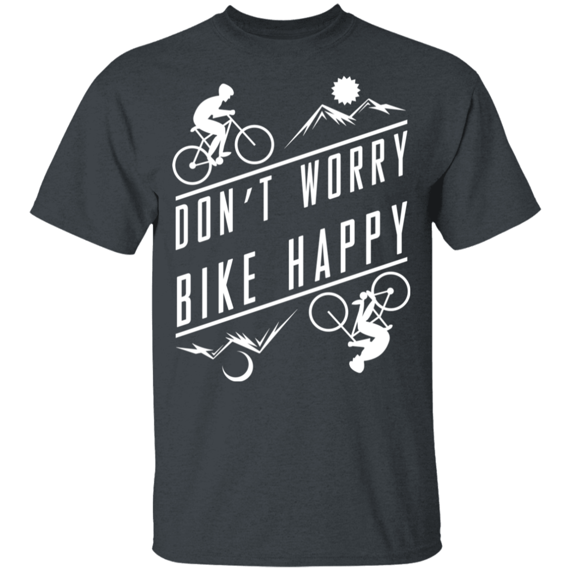 Don't Worry Bike Happy Mountain Biking Youth T-Shirt