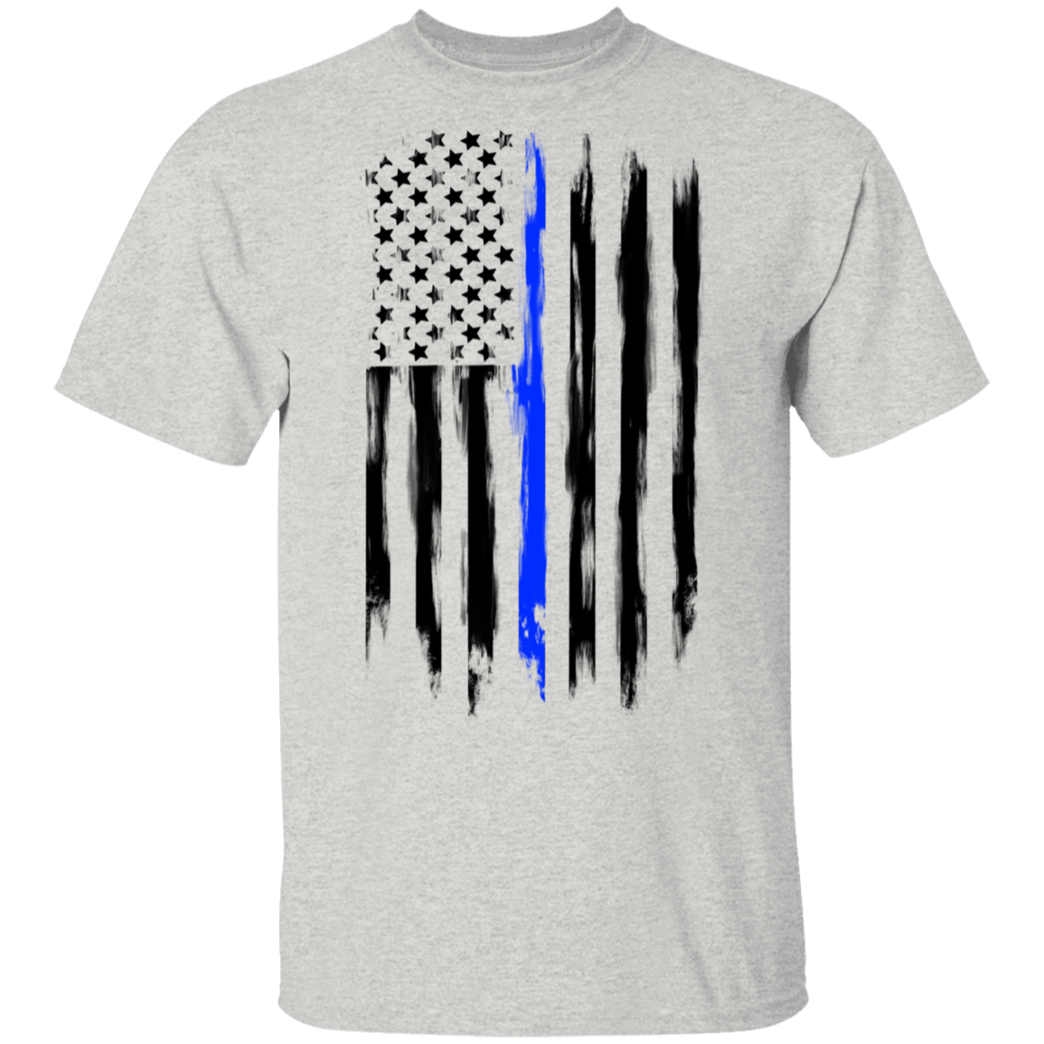 Law Enforcement Thin Blue Line American Flag T-Shirt