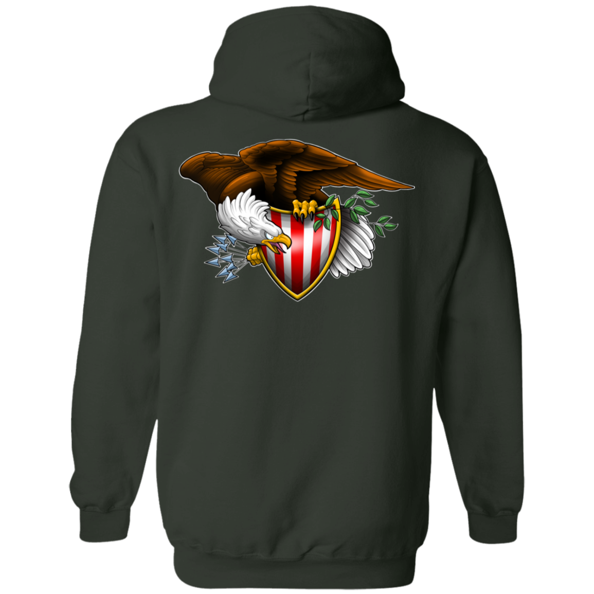Patriot American Bald Eagle Double Sided Pullover Hoodie