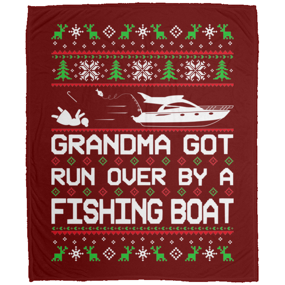 Wheel Spin Addict Christmas Fishing Boat Fleece Blanket - 50x60