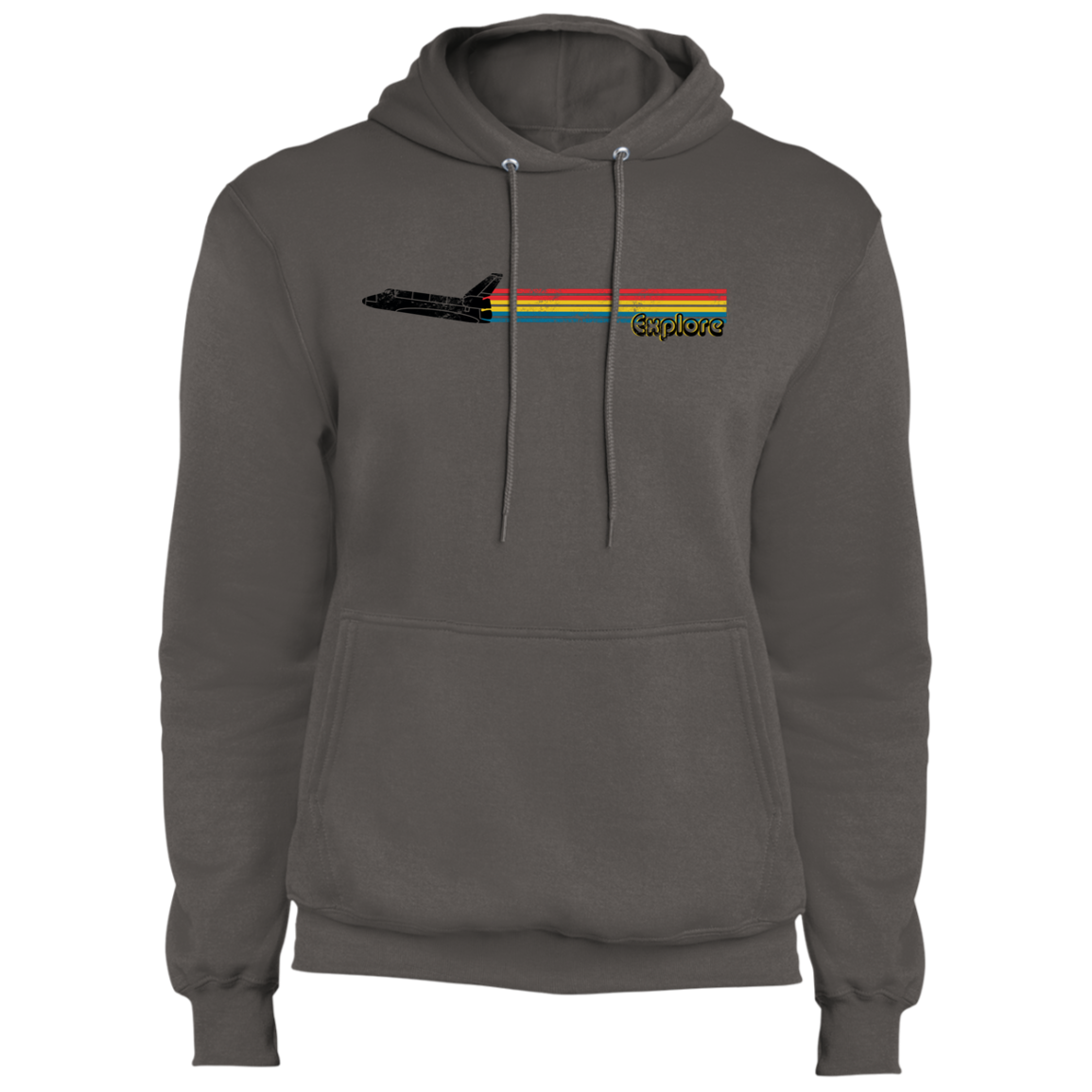 Men's Space Rocket Ship Explorer Fleece Pullover Hoodie