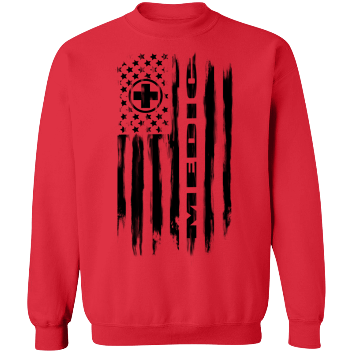 Medic Ambulance Nurse Hospital American Flag Crewneck Sweatshirt