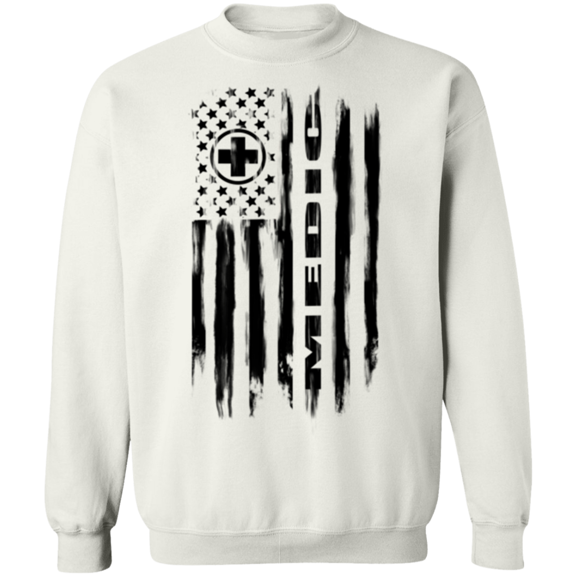 Medic Ambulance Nurse Hospital American Flag Crewneck Sweatshirt
