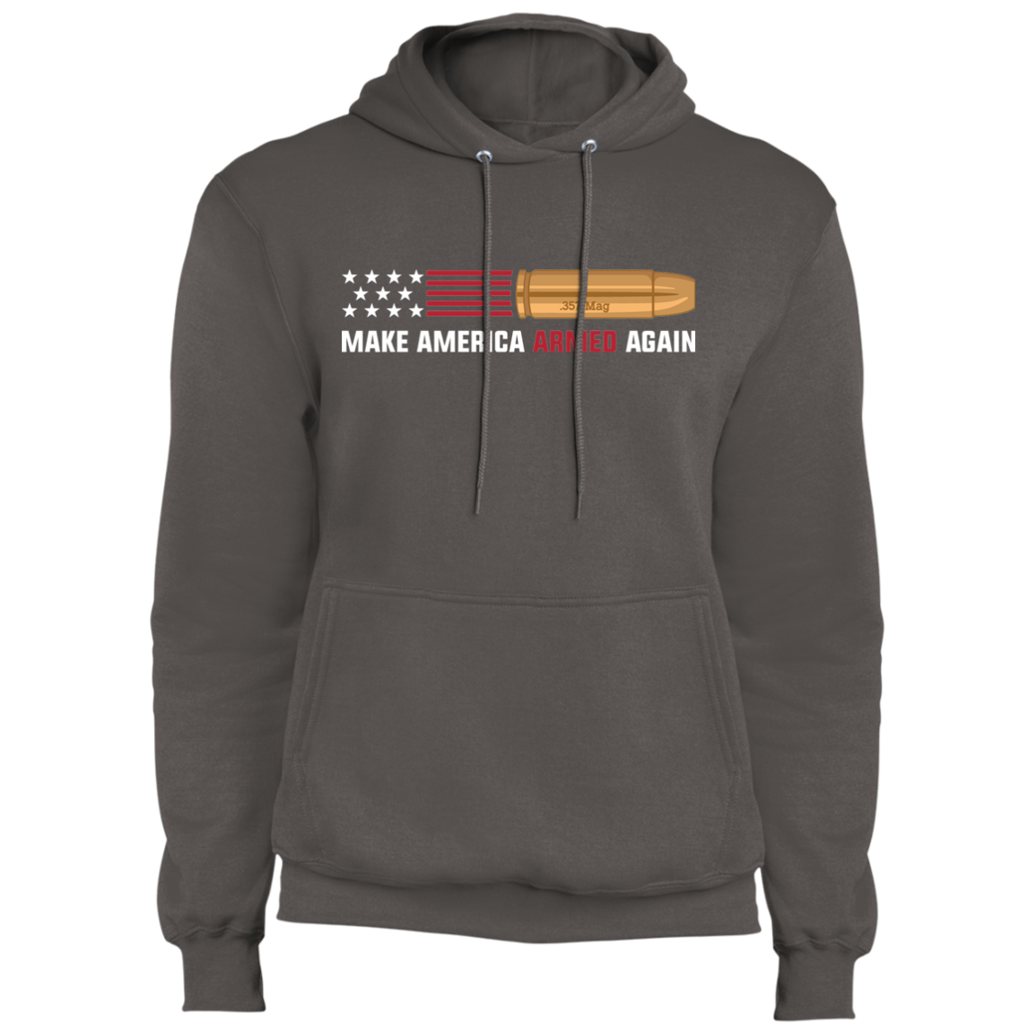 .357 Magnum Make American Armed Again Bullet American Flag USA Pullover Hoodie