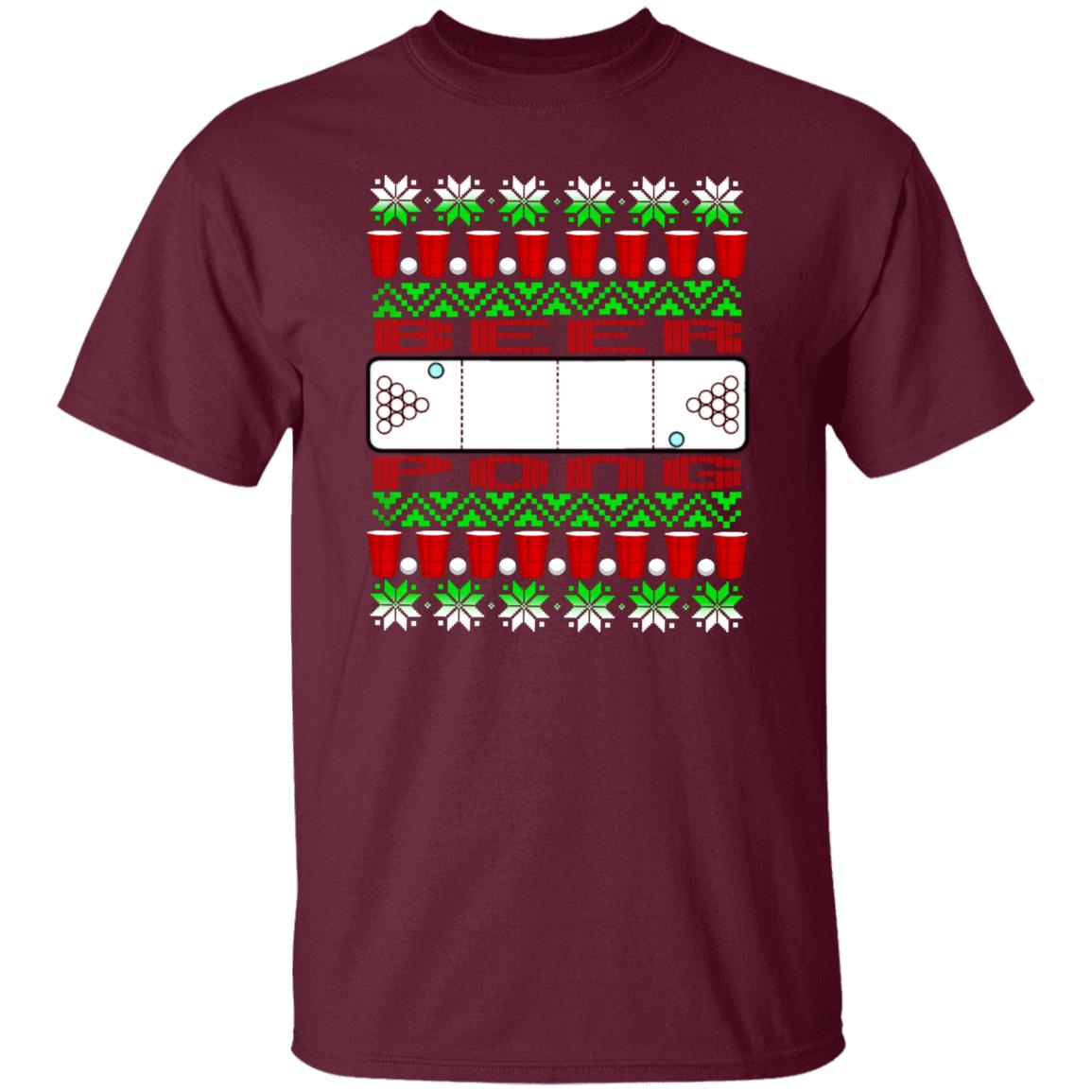 Beer Pong Funny Christmas T-Shirt