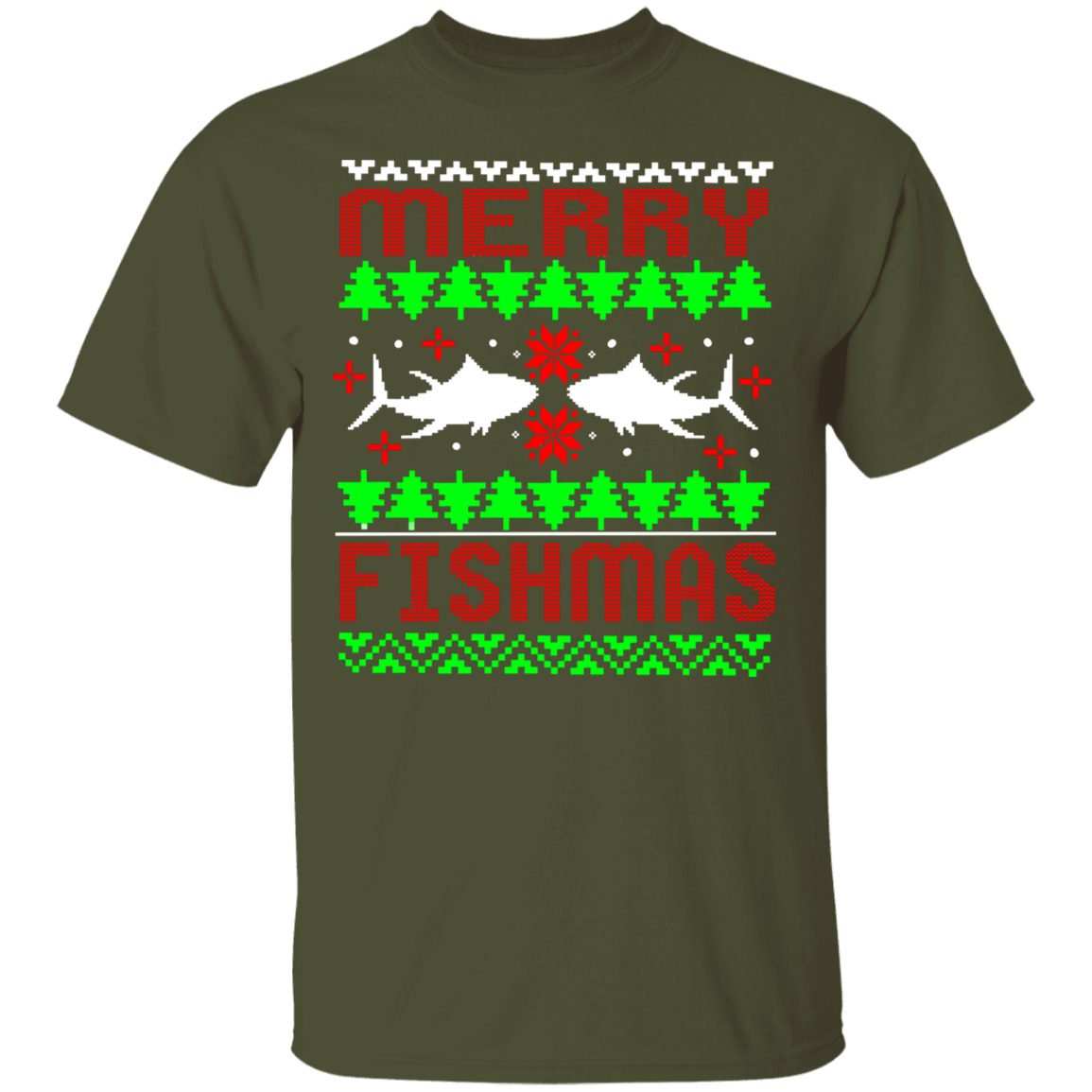 Merry Fishmas Funny Saltwater Ugly Christmas T-Shirt