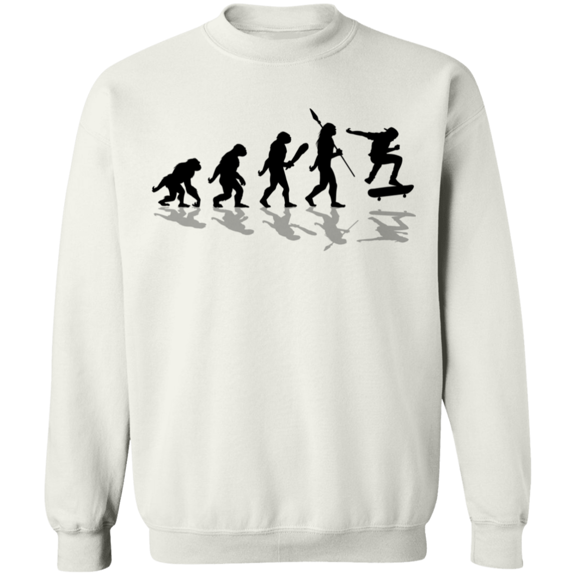 The Evolution of Man Skateboarding Skateboard Crewneck Sweatshirt