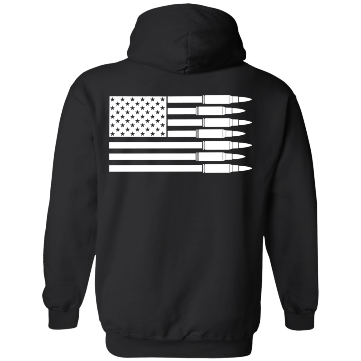 Back Print Bullet Flag Pullover Hoodie