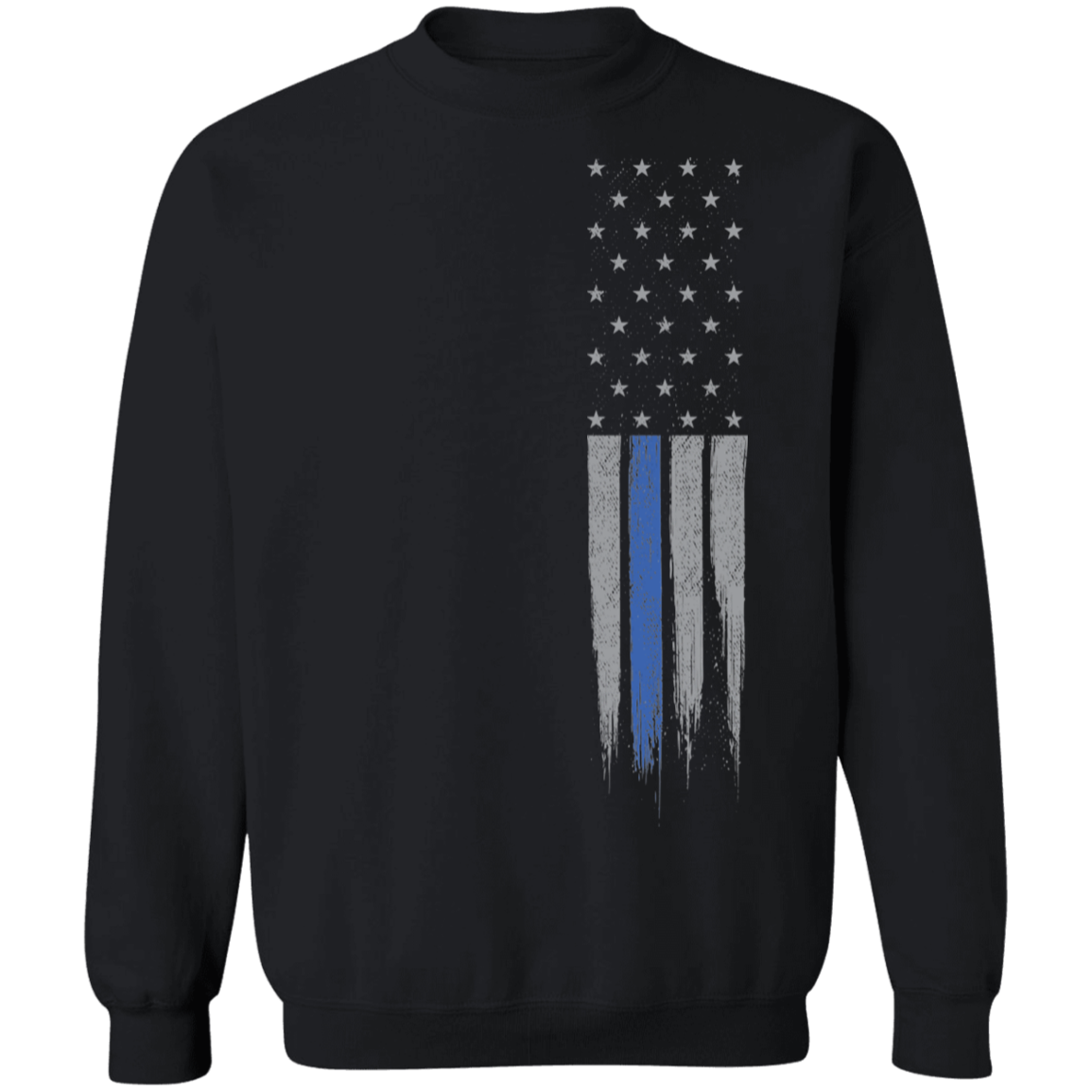 Police Officer Thin Blue Line American Flag Crewneck Sweatshirt