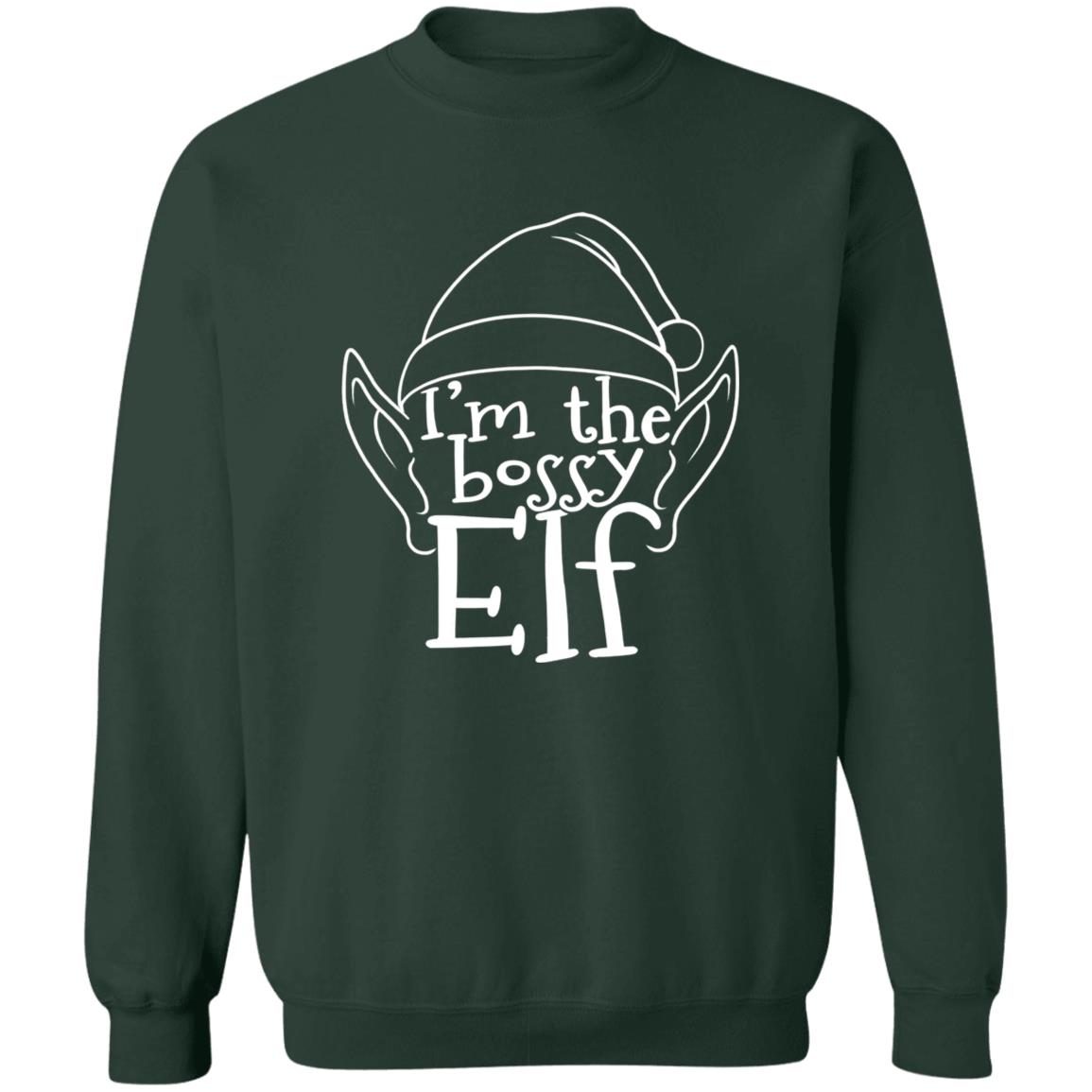I'm The Bossy Elf Funny Christmas Crewneck Sweatshirt