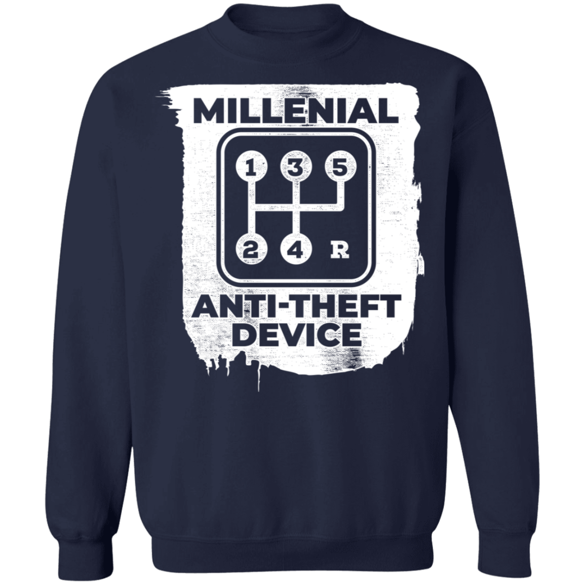 MillennialAnti-Theft Device Manual Stick Shift 5-Speed Crewneck Sweatshirt