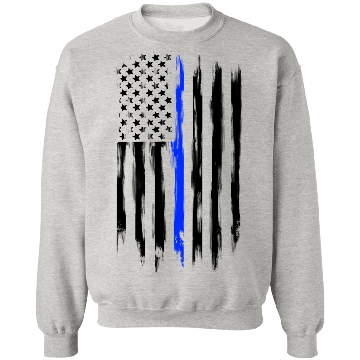 Law Enforcement Thin Blue Line American Flag Crewneck Sweatshirt