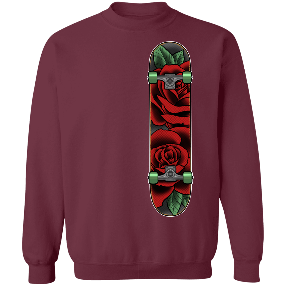 Rose Classic Skateboard Skateboarder Crewneck Sweatshirt