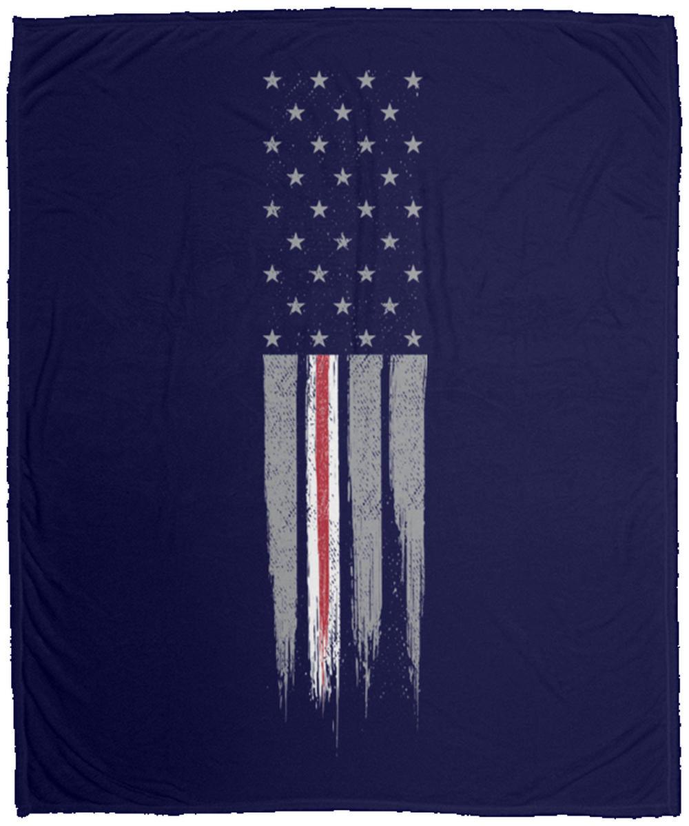 Nurse Medical Thin Line American Flag Fleece Blanket - 50x60