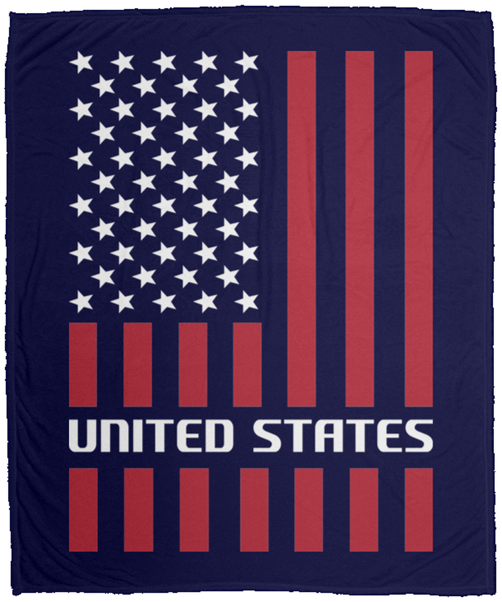 United States American Flag Fleece Blanket - 50x60