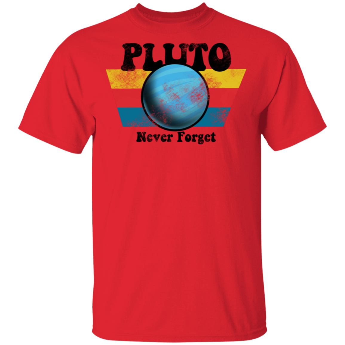 Men's Space Planet Pluto Vintage 80s T-Shirt