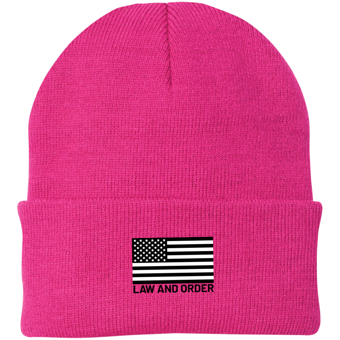 Law and Order American Flag Beanie Cap