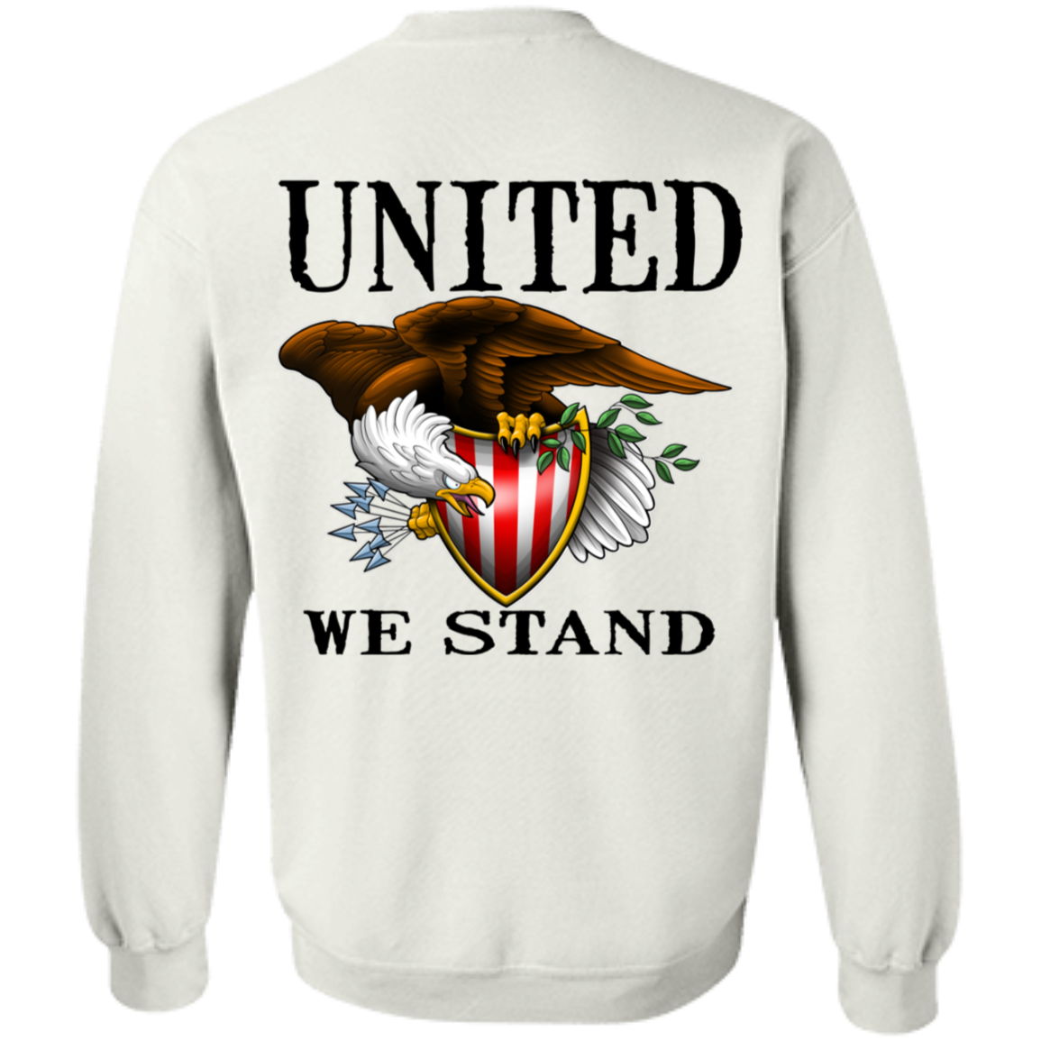 1776 American Bald Eagle United We Stand Double Sided Crewneck Sweatshirt