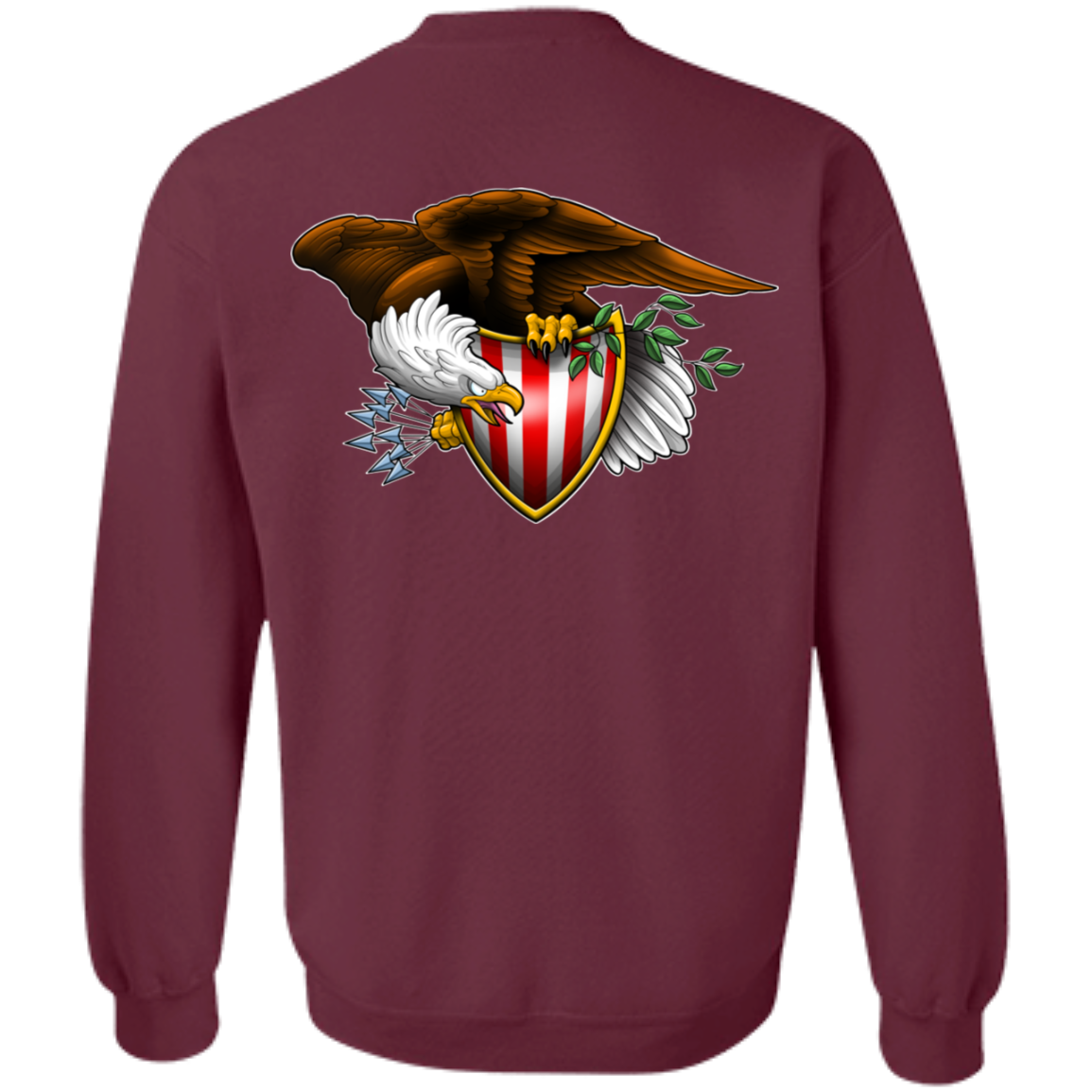 Patriot American Bald Eagle Double Sided Crewneck Sweatshirt