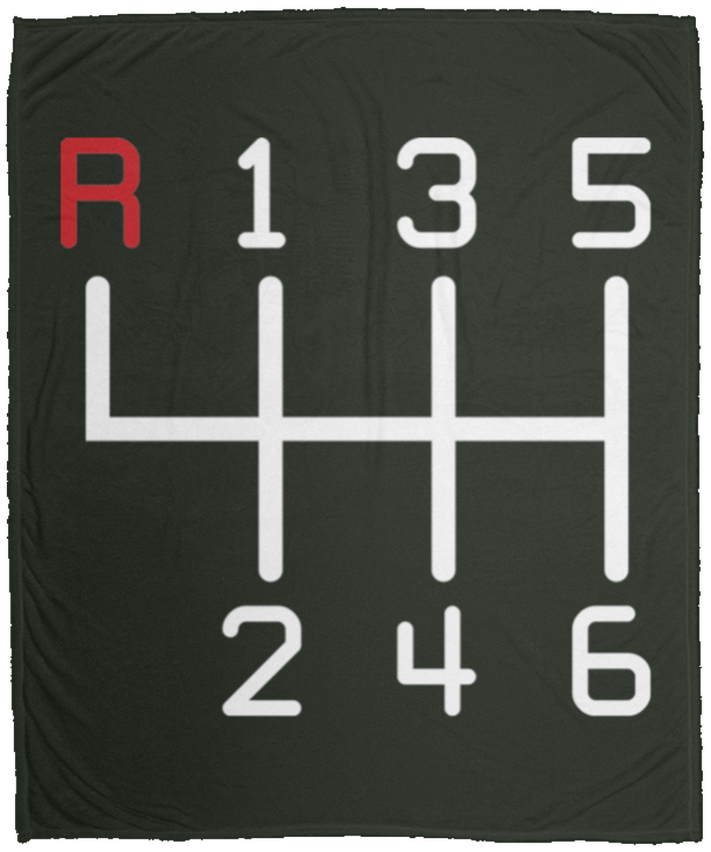 6 Speed Manual Stick Shift Racing Fleece Blanket - 50x60