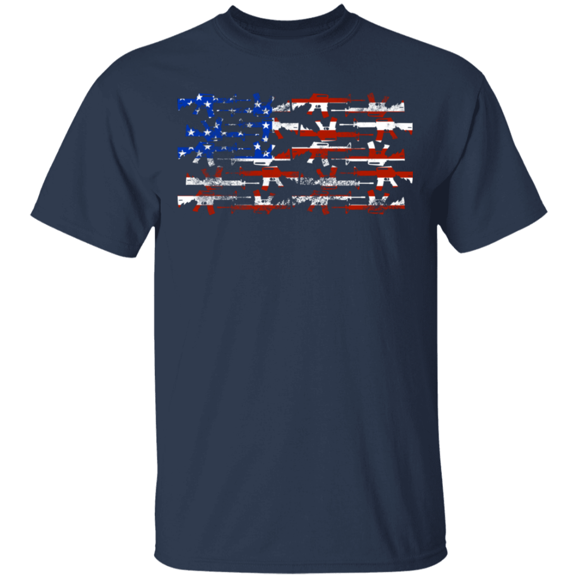 Rifle Firearm American Flag T-Shirt