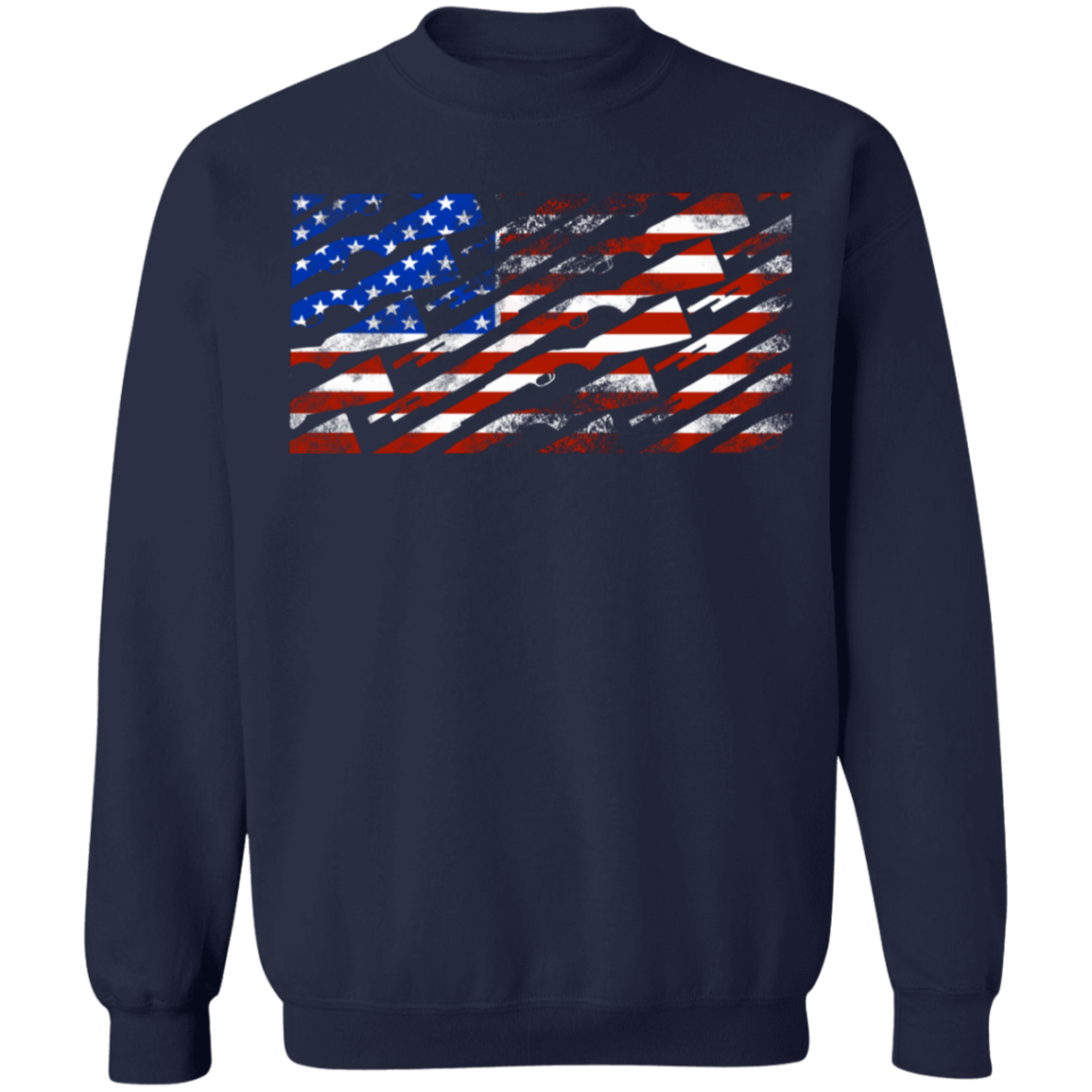 Shotgun Firearm American Flag Crewneck Sweatshirt