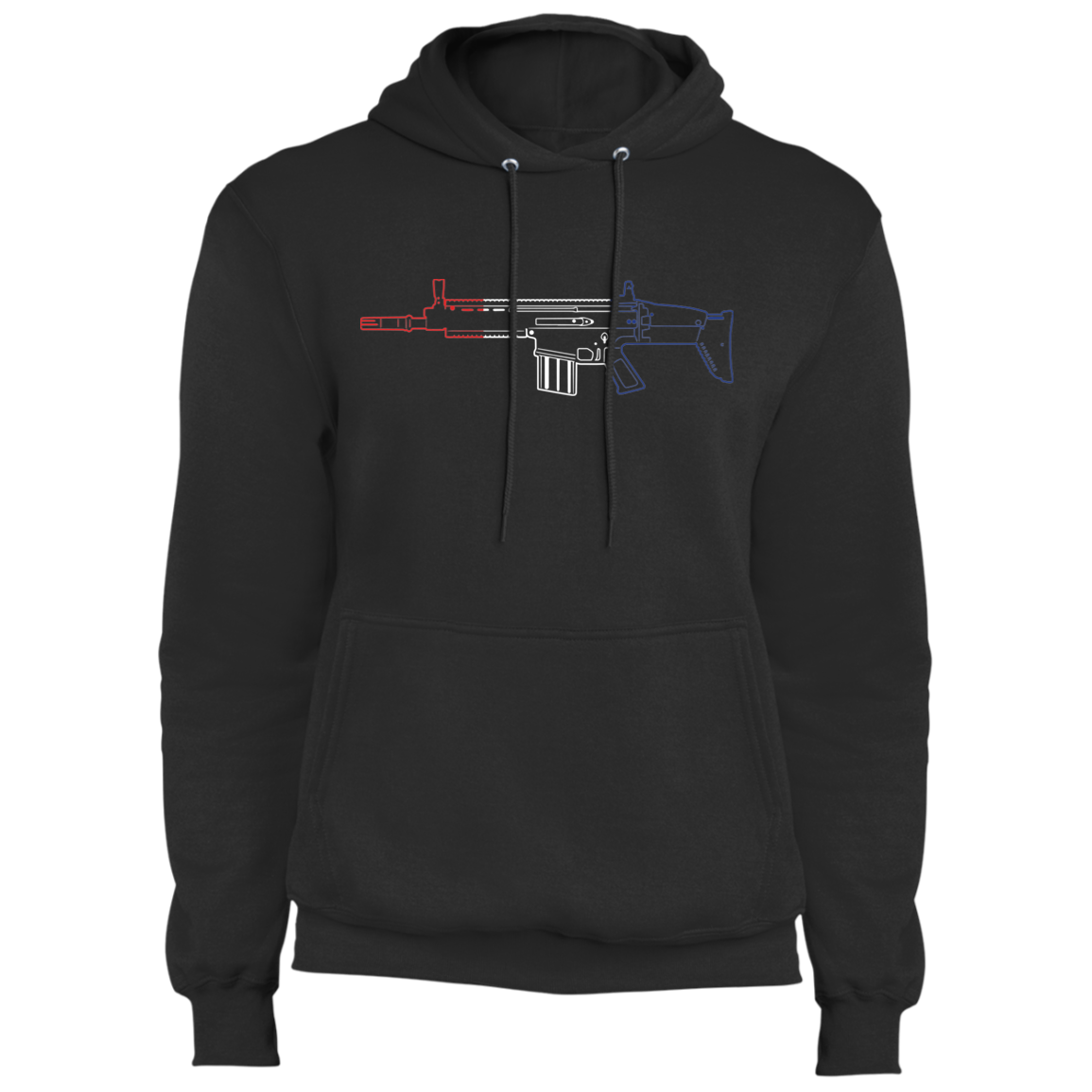 Scar Firearm Rifle Red White Blue Pullover Hoodie