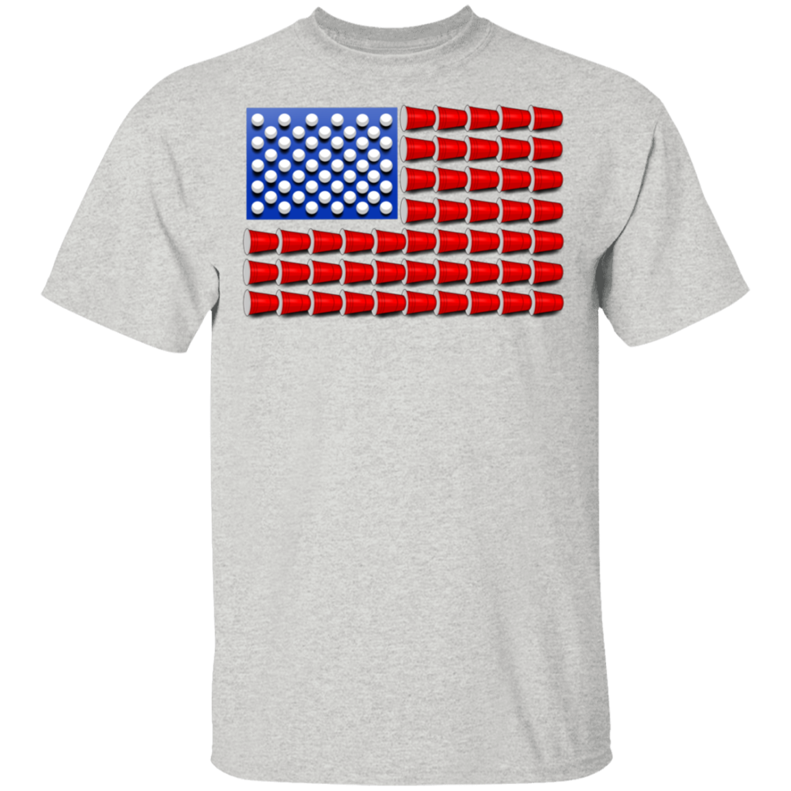 Beer Pong Red Cup American Flag T-Shirt