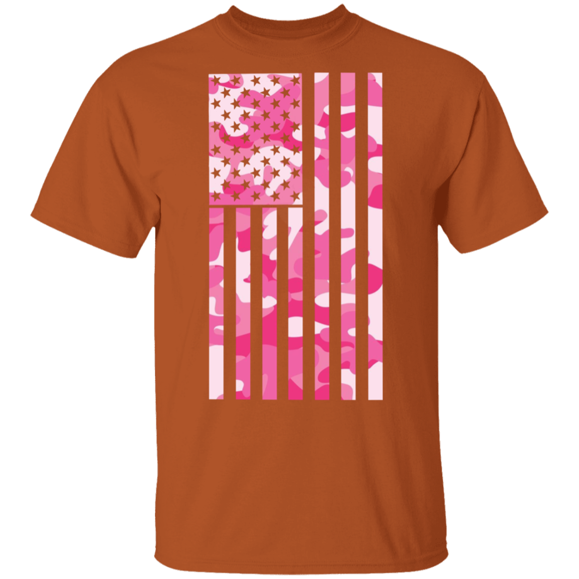 Pink Camo American Flag T-Shirt