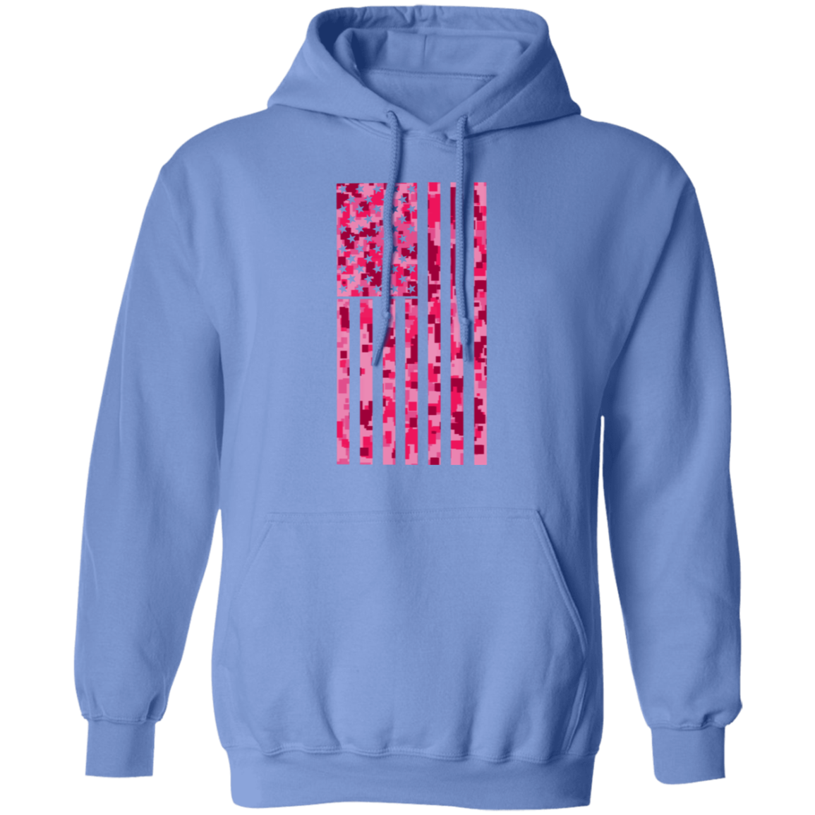 Pink American Flag Pullover Hoodie