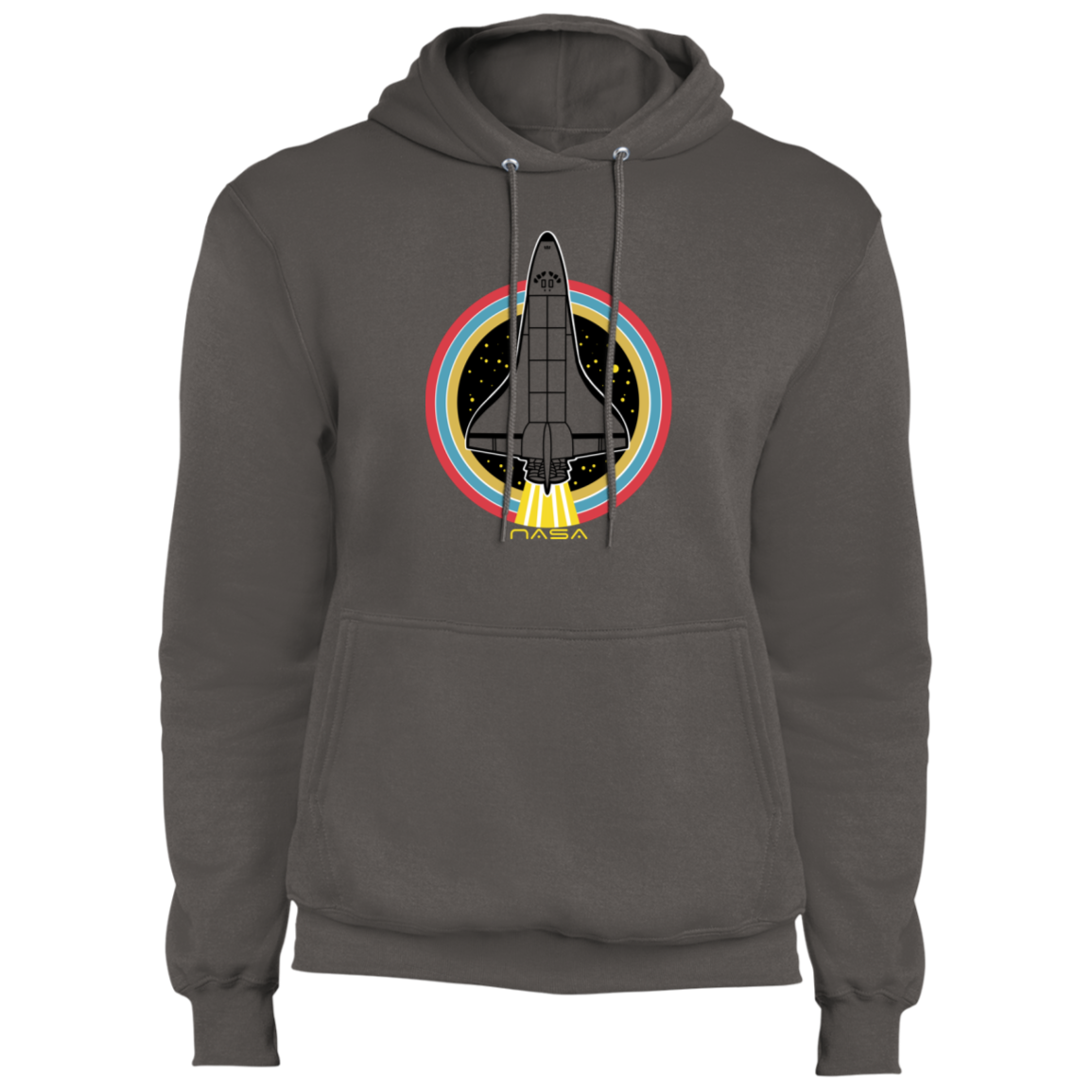Men's Retro Space Ship Fleece Pullover Hoodie