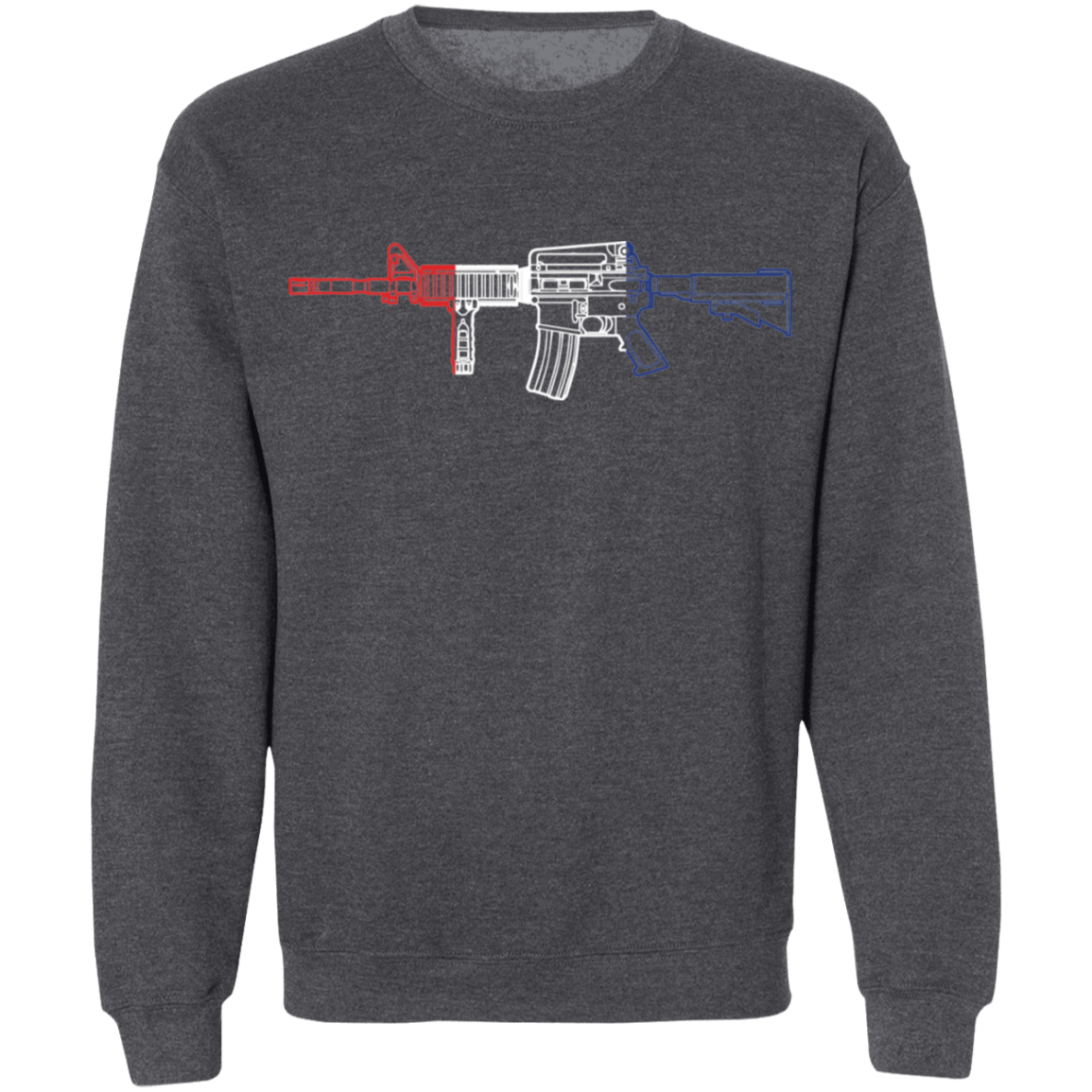 AR-15 Firearm Rifle Red White Blue Crewneck Sweatshirt