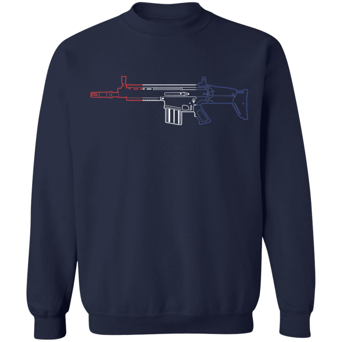 Scar Firearm Rifle Red White Blue Crewneck Sweatshirt